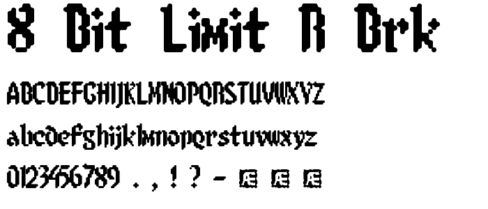 8-bit Limit R BRK font